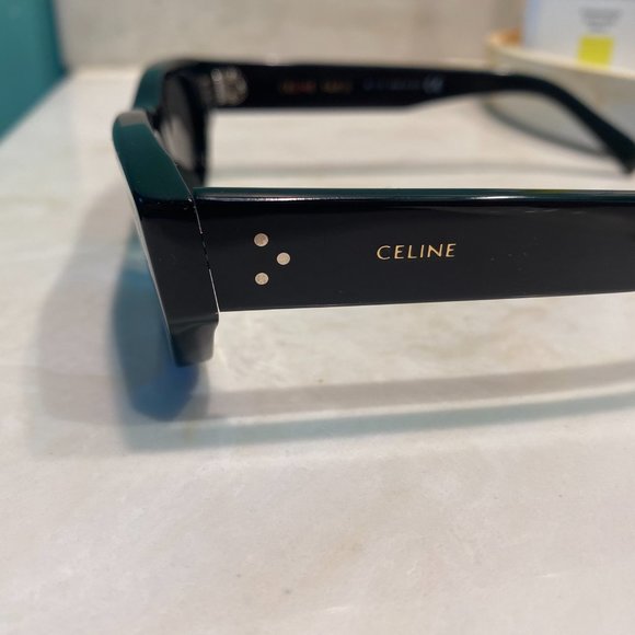 Celine Black Acetate Sunglasses Low Profile NEW - Picture 7 of 9